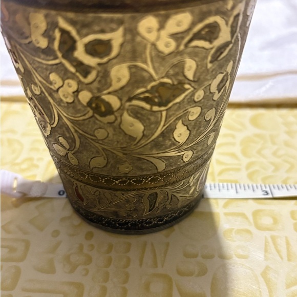 Antique Ornate Floral Metal Cups Set of 2 - Picture 7 of 8